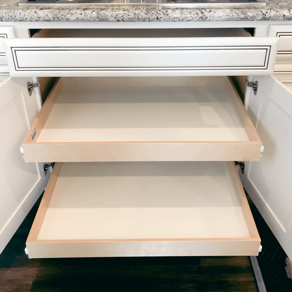 White Shaker Pull Out Shelf (Rollout Tray) - Nelson Cabinetry